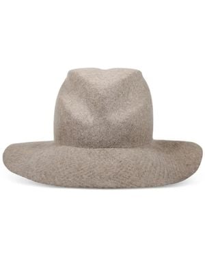 Catarzi Logo-Plaque Felt Hat - White