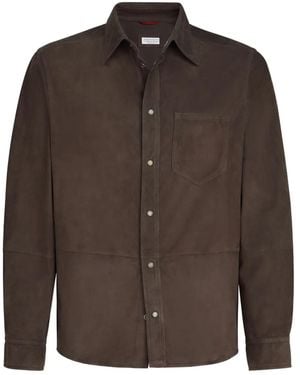 Brunello Cucinelli Suede Overshirt - Brown