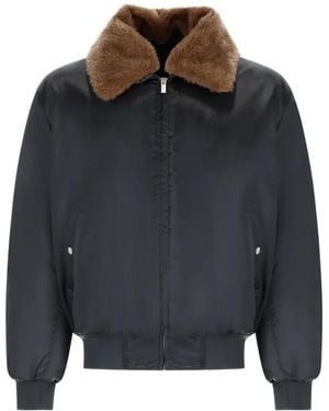Drole de Monsieur Fur Collar Bomber Jacket - Blue