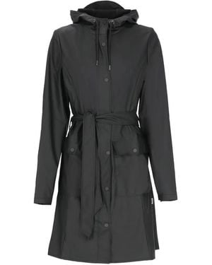 Rains Curve Hooded Jacket - Black