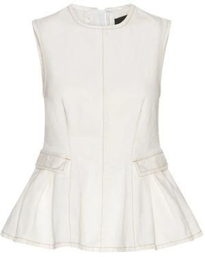 ROTATE BIRGER CHRISTENSEN Peplum Denim Top - White