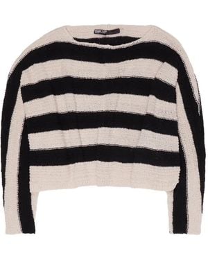 Bimba Y Lola Striped Open-Knit Sweater - Black