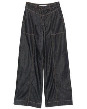 Self-Portrait Jeans Met Wijde Pijpen - Grijs