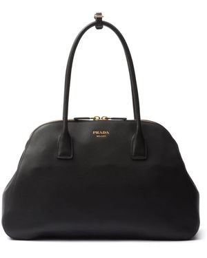 Prada Großer Schwarzer Leder-Shopper