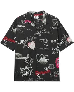 Izzue Print Short-Sleeve Shirt - Black