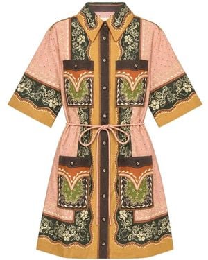 ALÉMAIS Darcey Paisley-Print Mini Dress - Pink