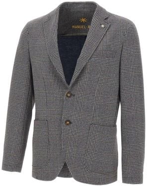 Manuel Ritz Houndstooth-Pattern Blazer - Grey