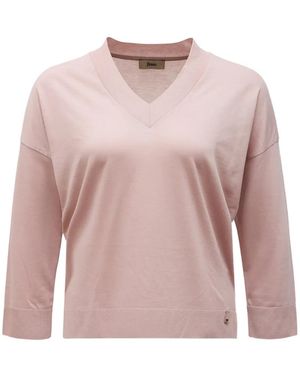 Herno Jersey Con Hombros Caídos - Rosa