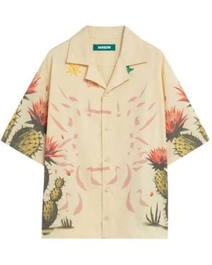 Barrow Cactus-Print Short-Sleeve Shirt - Natural