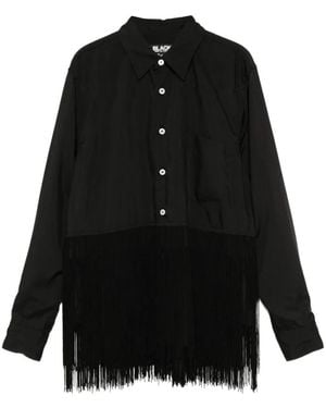 COMME DES GARÇON BLACK Fringe-Trimmed Tiered Shirt - Black