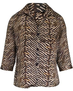 Peter Cohen Zebra-Print Blouse - Brown