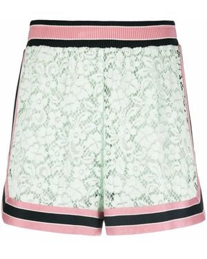 Dolce & Gabbana Contrast-Stripe Lace Shorts - Grey