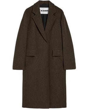 Jil Sander Abrigo con efecto melange - Marrón