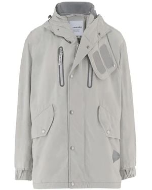 and wander Hooded Zip-Up Jacket - Grey
