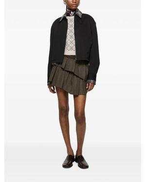 Acne Studios Short Pleated Wool Skirt - Black