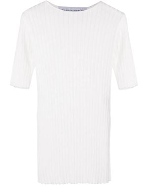 Gloria Coelho Side-Slits Ribbed T-Shirt - White