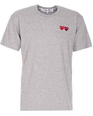 COMME DES GARÇONS PLAY T-Shirt À Patch Cœur - Gris