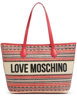 Love Moschino ストライプ ハンドバッグ - レッド