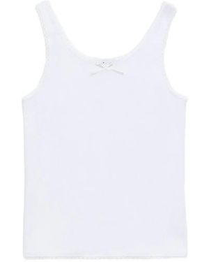 MSGM Top Met Afwerking Van Kant En Strik - Wit