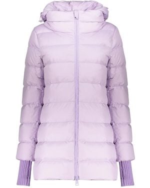 Herno Hooded Knit-Insert Down Jacket - Purple