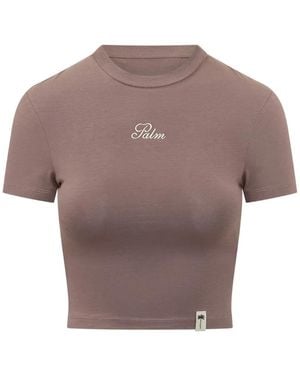 Palm Angels Palm-Sway Fitted T-Shirt - Brown