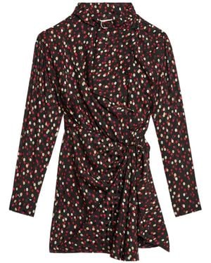 Isabel Marant Polka-Dot Wrap Dress - Black