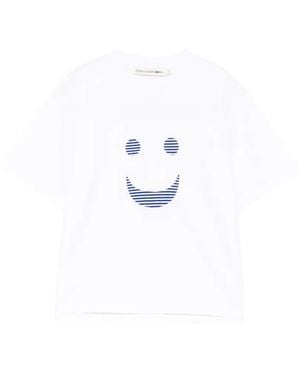 Joshua Sanders Smiley Striped T-Shirt - White