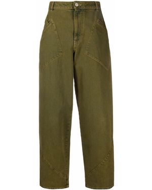 Alberta Ferretti Vaqueros Anchos Deconstruidos - Verde