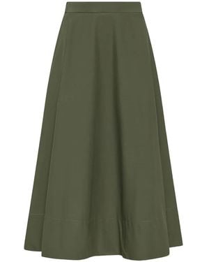 Cruna Sherise A-Line Midi Skirt - Green