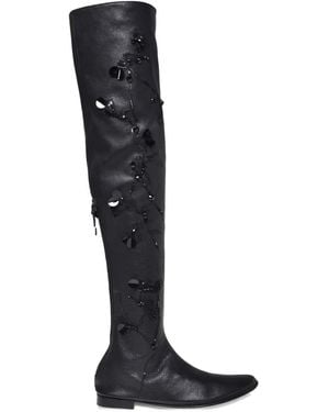 Alberta Ferretti Overknee-Stiefel mit Pailletten - Schwarz