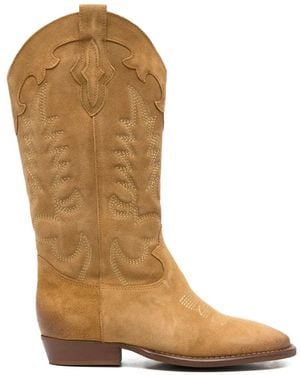 GISÉL MOIRÉ Stivali Guatemala Con Ricamo - Marrone