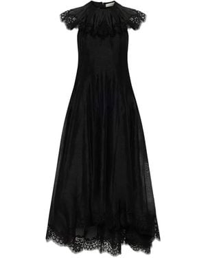 Zimmermann Lace-Trim Open-Back Dress - Black