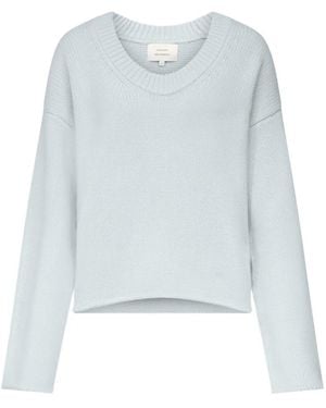 Loulou de Saison Derry Lds U-Neck Cashmere Sweater - Blue
