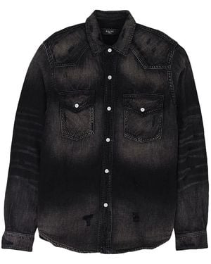 Amiri Camo Applique Denim Shirt - Black