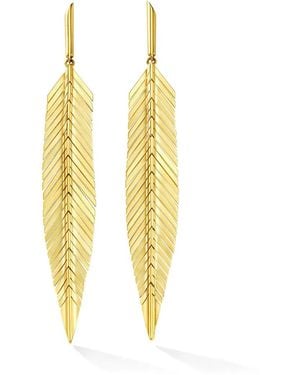 CADAR 18Kt Feather Earrings - Metallic
