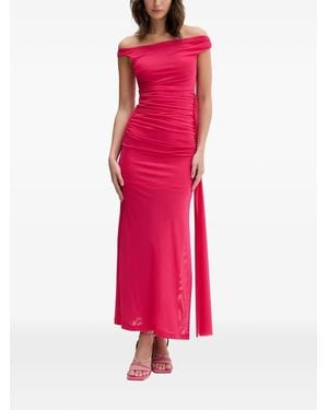 Bardot Layana Off-Shoulder Ruched Maxi Dress - Pink