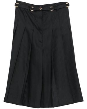 Sandro Mateus Striped Pleated Shorts - Black