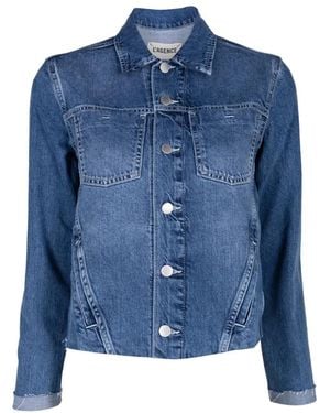 L'Agence Janelle Raw-Cut Denim Jacket - Blue