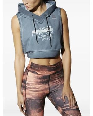 Reebok Combat Glory Cropped Hoodie - Blue
