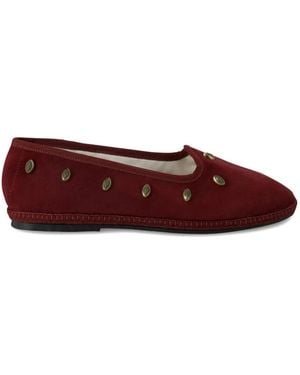 Fortela Friulana Studded Suede Loafers - Red