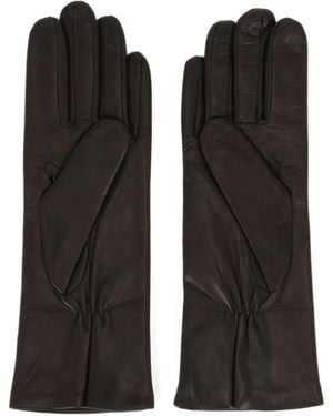 Orciani Logo-Plaque Leather Gloves - Black