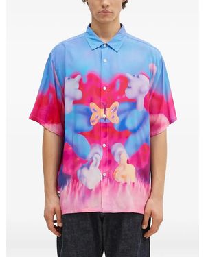Pleasures Printed Short-Sleeve Shirt - Red
