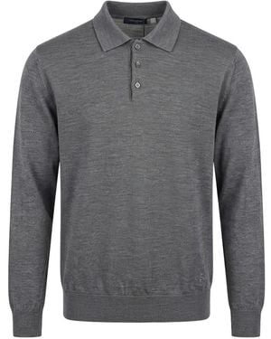 Tombolini Button-Fastening Polo-Collar Jumper - Grey