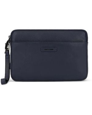 Piquadro Leather Clutch Bag - Blue
