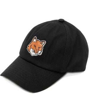 Maison Kitsuné Embroidered-Logo Patch Cap - Black