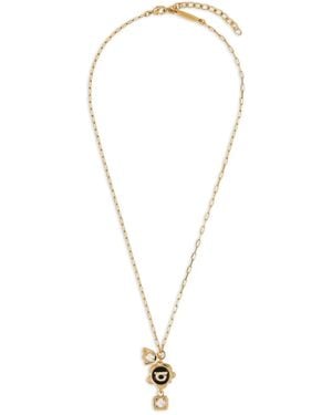 Ferragamo Gancini Flower Charm Necklace - Metallic