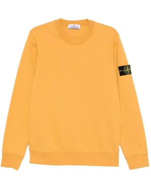 Stone Island Organic Cotton Fleece Sweatshirt - Orange