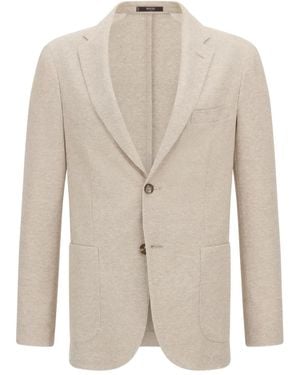 BOGGI Linen-Cotton Blend Blazer - Natural