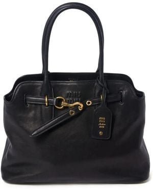 Miu Miu Handtasche Aus Leder - Schwarz