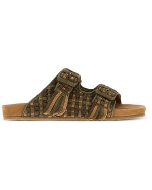 BAZISZT Gewebte Sandalen Mit Doppelriemen - Braun